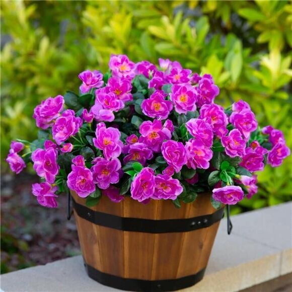 Artificial Camellia Flowers UV Resistant Outdoor Porch Patio Decor 3 Bundles - Picture 7 of 8